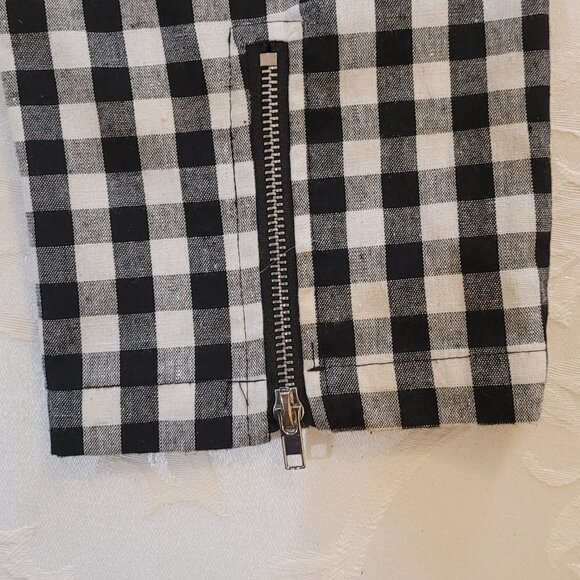 🌹SOLD🌹 superdown Gingham White/Black High-Waisted Straight Leg Pants NWOT🌹 - Picture 8 of 14
